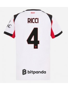 Billige AC Milan Samuele Ricci #4 Bortedrakt Dame 2025-26 Kortermet